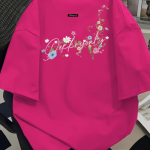 Women's Summer Rose Red Short Sleeve T